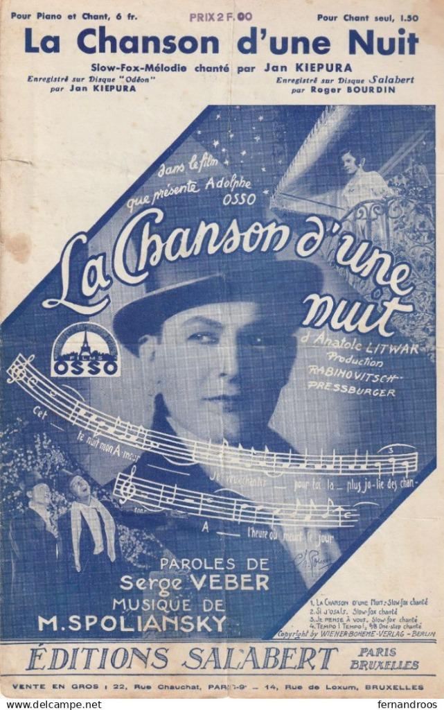 LA CHANSON D UNE NUIT SLOW-FOX-MELODIE CHANTE JAN KIEPURA PA, Musique & Instruments, Enlèvement ou Envoi, Utilisé, Artiste ou Compositeur