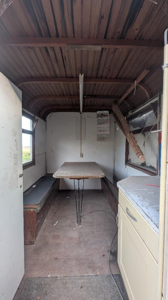 Pipowagen / werfkeet met 2 aparte ruimtes + toilet (3,70x2m), Ophalen, Gebruikt