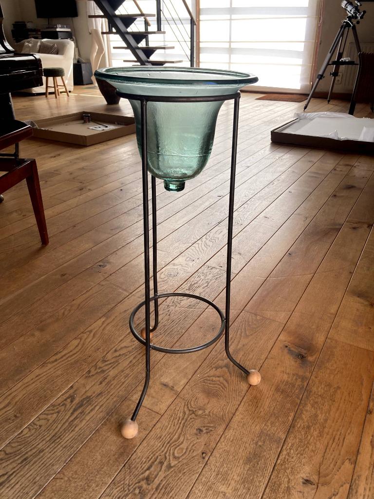 vasque en verre sur pied, 75 cm ou plus, Comme neuf, Verre, Enlèvement