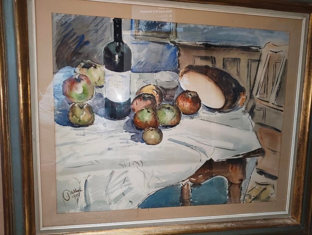 Magnifique nature morte signée 1954. 98 cm x 69 avec cadre s, Enlèvement