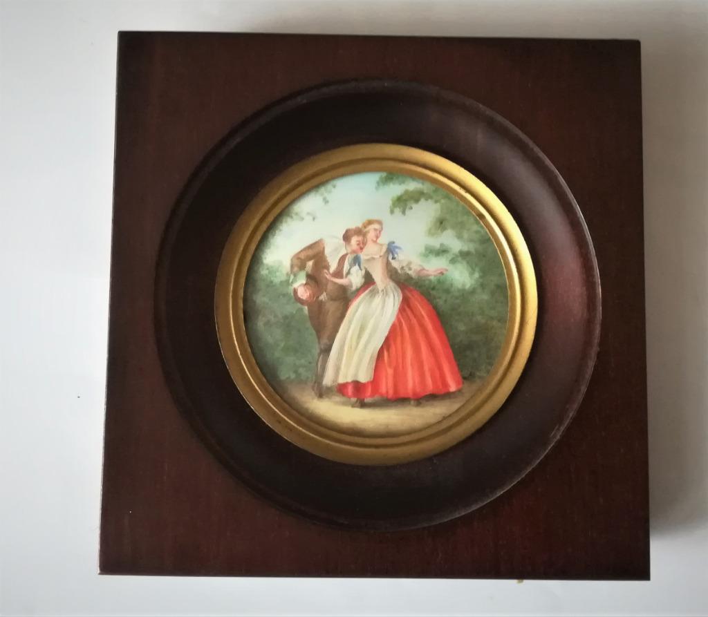 1 19e-eeuws miniatuurschilderij Colin Maillard, Ophalen of Verzenden