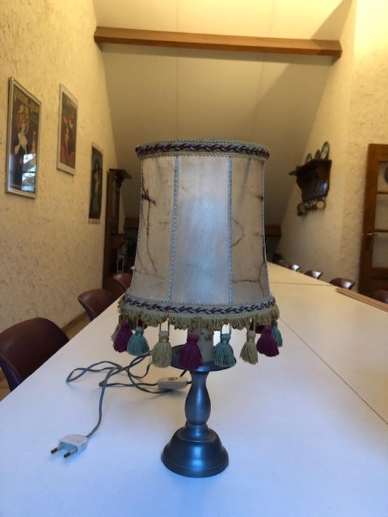 Lampe sur socle d'étain, Enlèvement, Utilisé, Rond, 25 à 50 cm