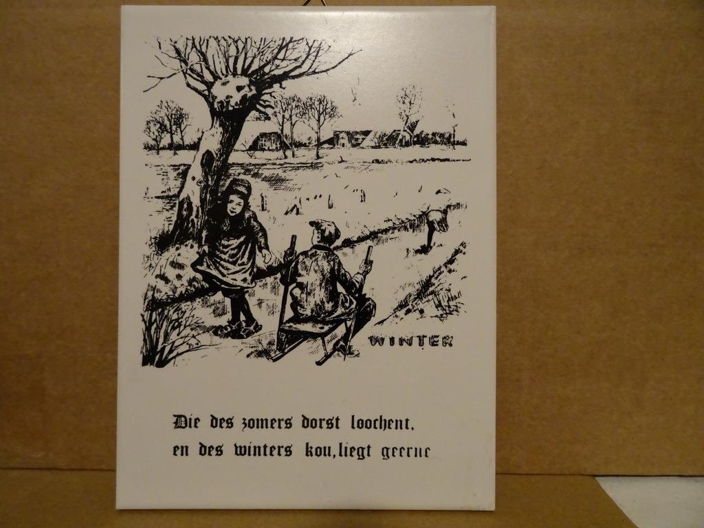 Tuile disant avec vieux dicton néerlandais Die des Zomers, Antiquités & Art, Curiosités & Brocante, Enlèvement ou Envoi