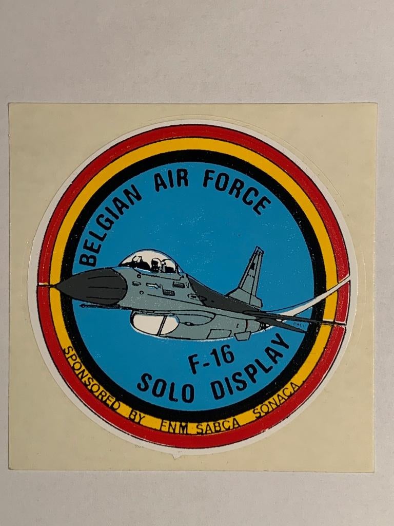 Sticker F-16 Solo Display Belgian Air Force, Enlèvement ou Envoi, Armée de l'air, Autres types