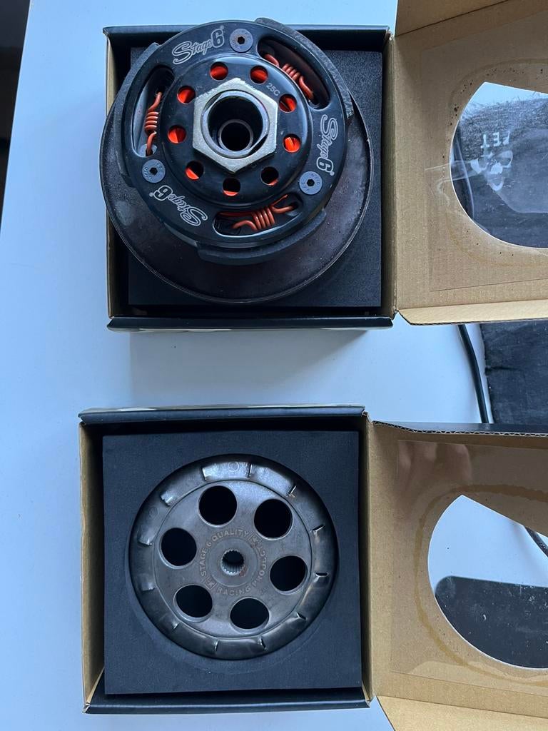 Stage 6 koppeling en koppelingshuis 107mm, Fietsen en Brommers, Brommeronderdelen | Scooters, Ophalen, Zo goed als nieuw