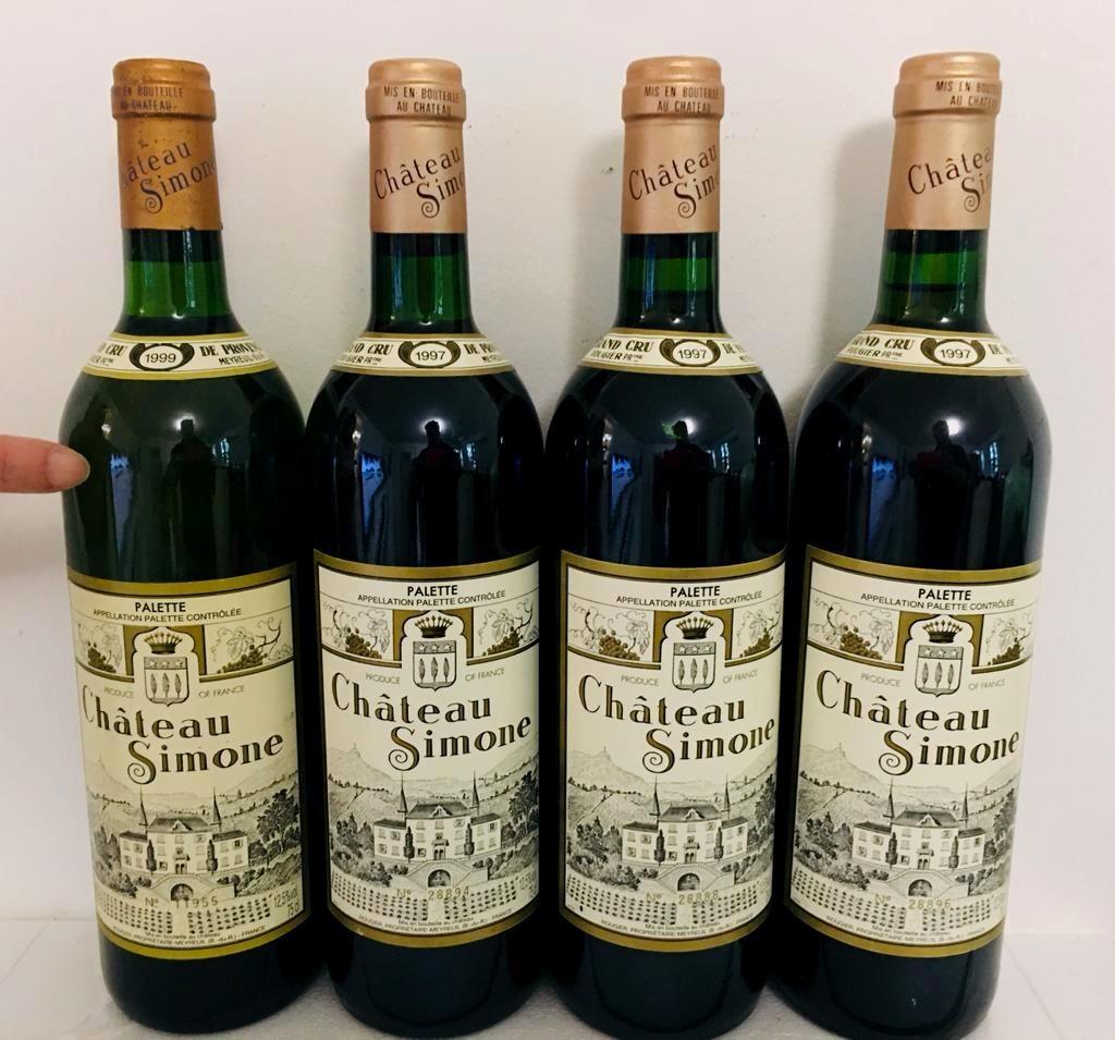 4 X Château Simone Famille Rougier – Palette. 1997 - 1999., Collections, Vins, Neuf, Pleine, Rosé, France