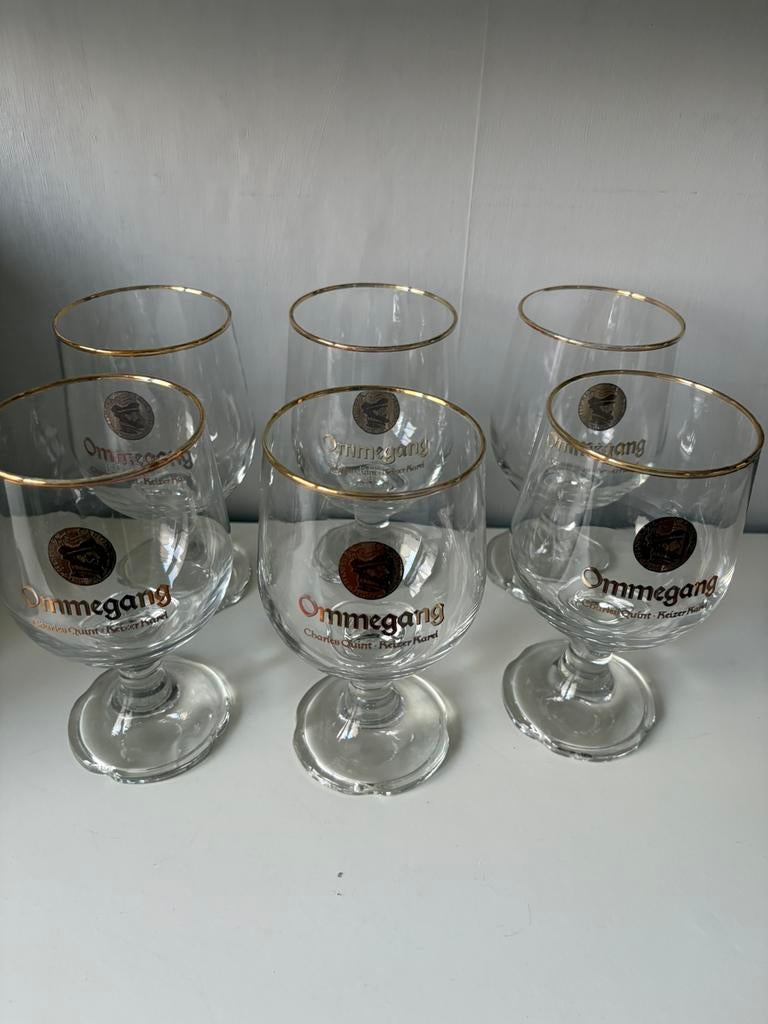 6 verres CHARLES QUINT « OMMEGANG », Collections, Enlèvement ou Envoi, Comme neuf