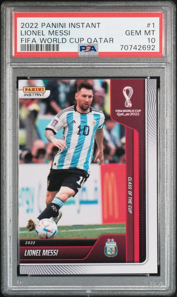 LIONEL MESSI PANINI INSTANT WK QATAR #1 /1393 PSA 10 2022, Envoi, Comme neuf