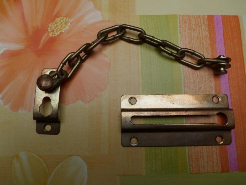 messing deurketting, Ophalen of Verzenden, Zo goed als nieuw, Koper of Messing, Schuif of Grendel