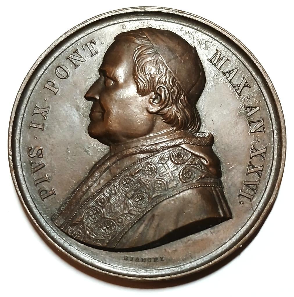 Médaille Pie IX de 1870 (25e anniversaire du pontificat), Enlèvement ou Envoi, Bronze