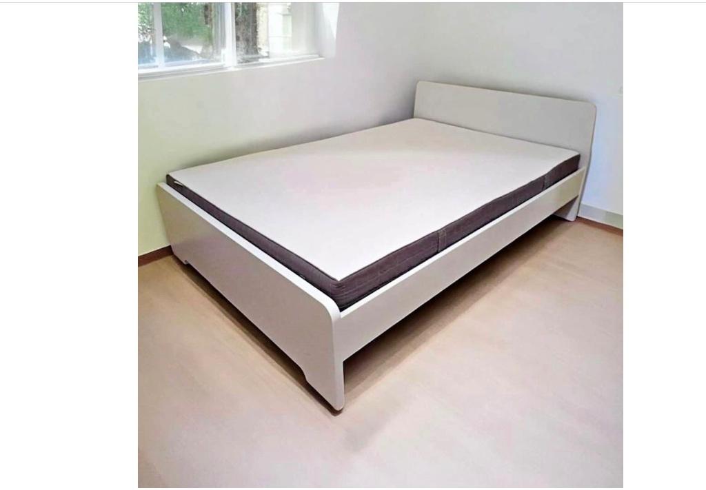 Lit IKEA 140x200, Ophalen, Wit, Tweepersoons, 140 cm