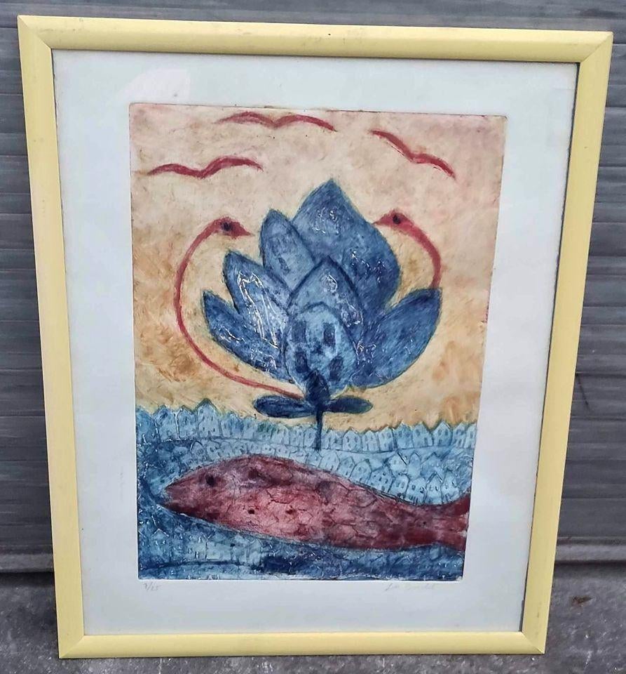 Eau forte signe lise brachet, Antiquités & Art, Enlèvement ou Envoi