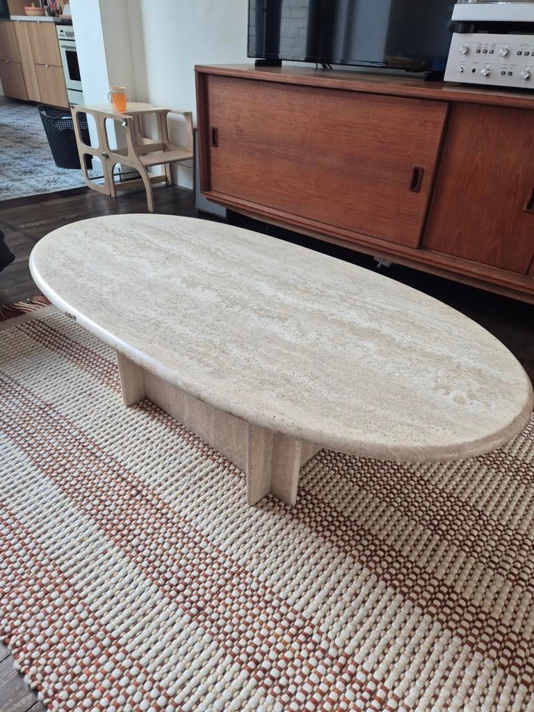 Travertin salontafel, Huis en Inrichting, Tafels | Salontafels, Ophalen