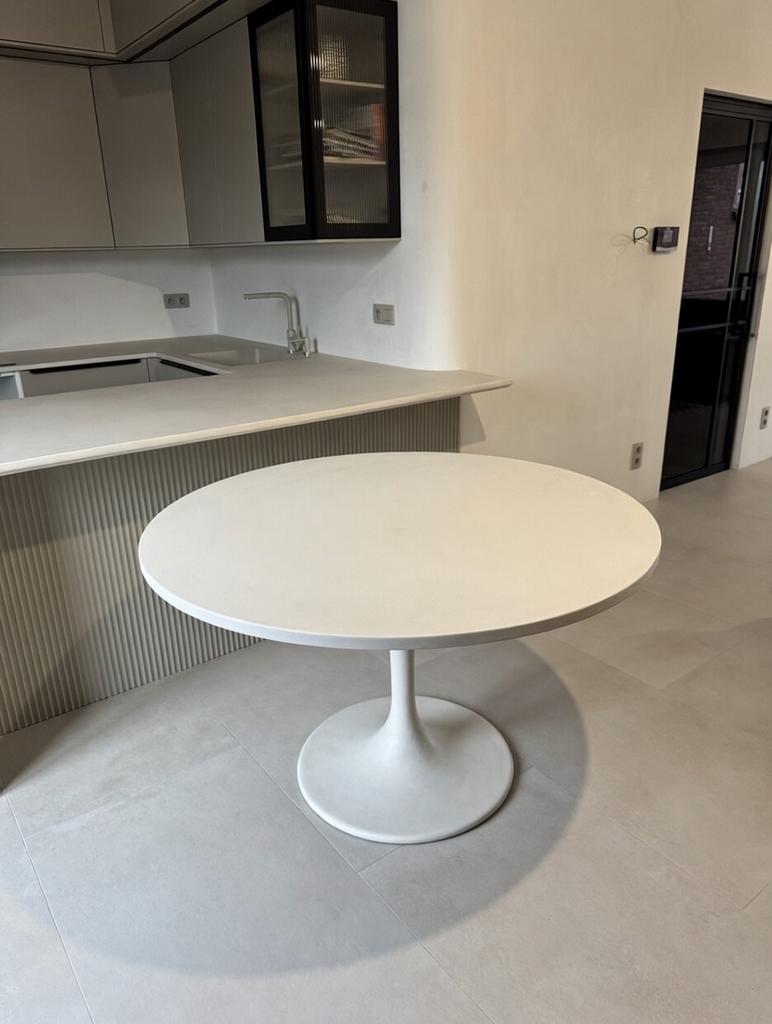 Table de salle à manger ronde Mortex Ø120 beige clair, Maison & Meubles, Neuf, 100 à 150 cm, Enlèvement ou Envoi, Rond