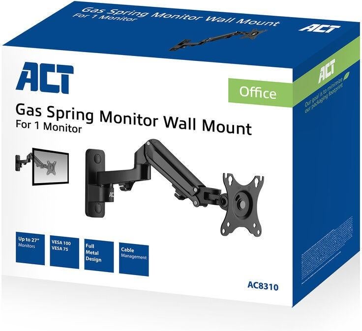 Support mural ACT Monitorarm max 27", avec garantie, Informatique & Logiciels, Ordinateurs & Logiciels Autre, Enlèvement ou Envoi