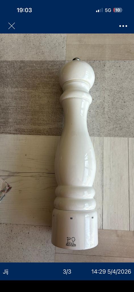 Pepermolen Peugeot groot formaat wit, Enlèvement ou Envoi, Comme neuf, Blanc