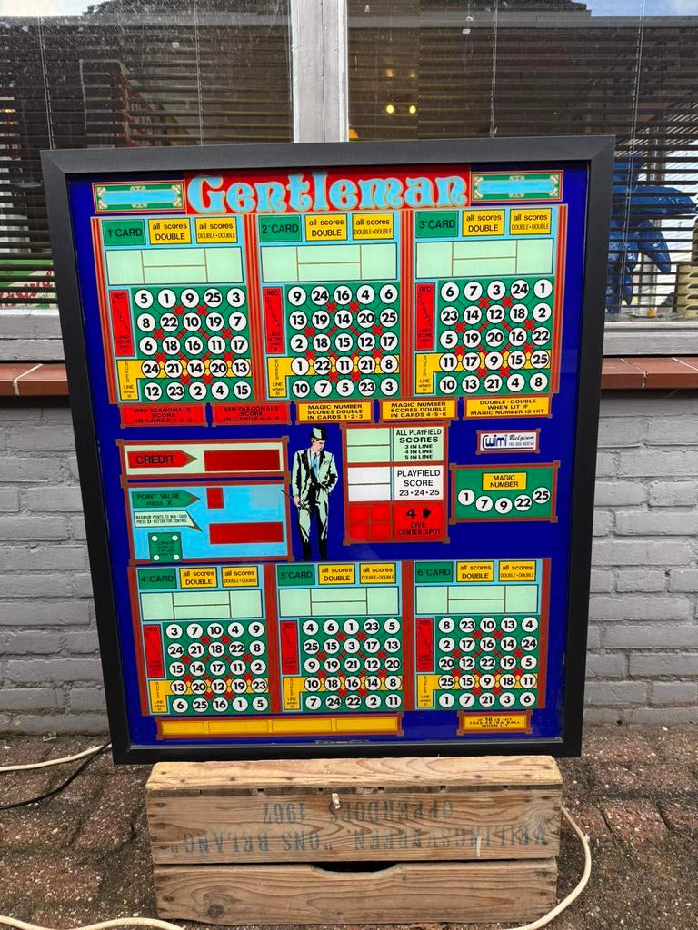Machine à sous et boîte à lumière Vintage Gentleman, Autres monnaies, Enlèvement, Utilisé