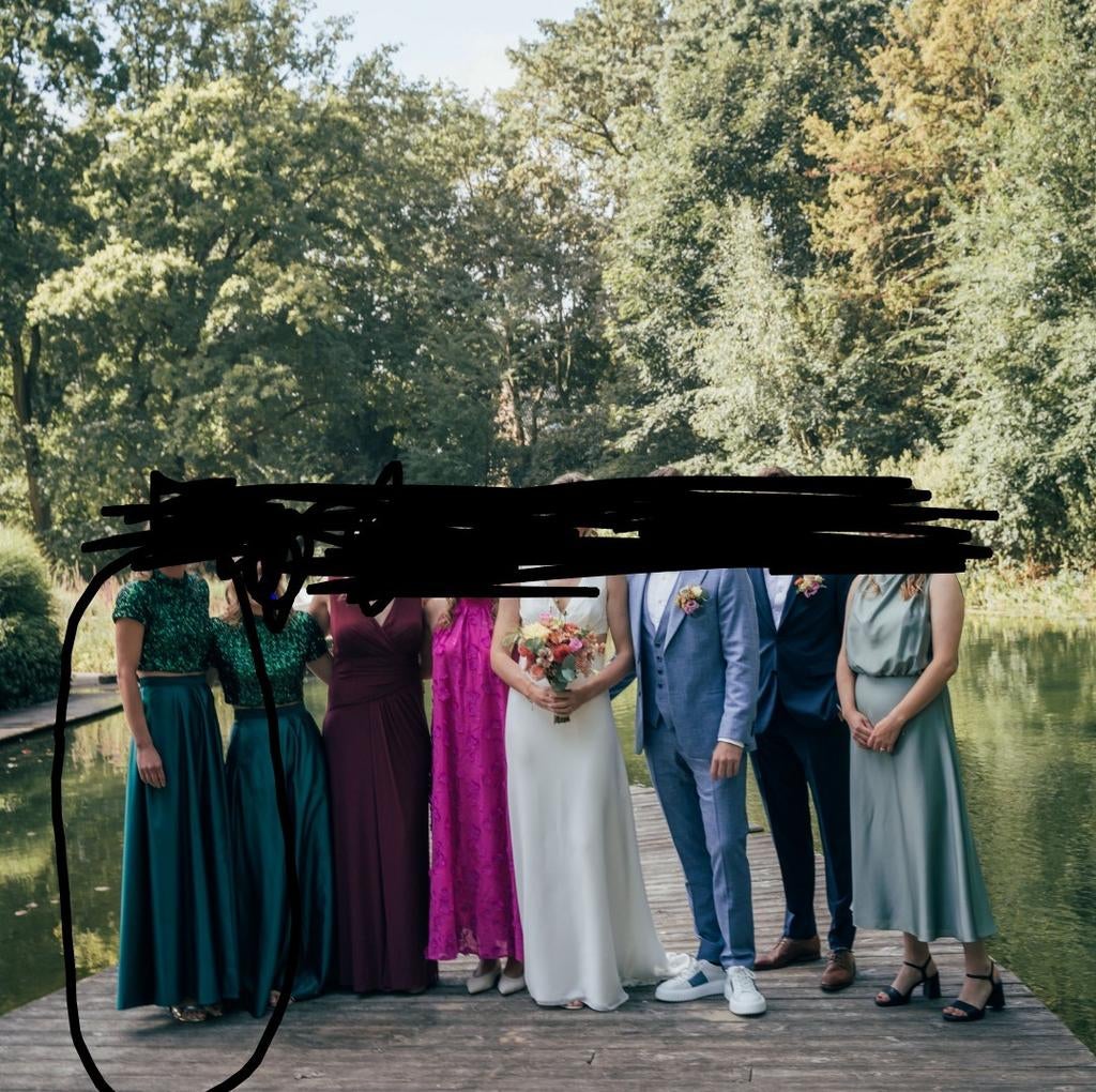 Jurk bruidsmeisje maat s, Kleding | Dames, Gelegenheidskleding, Zo goed als nieuw, Overige typen, Maat 36 (S), Groen, Ophalen