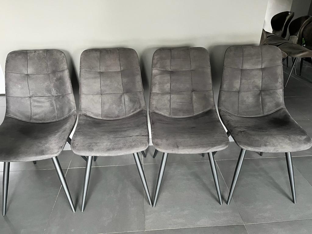 Maxfurn 4 stoelen, Huis en Inrichting, Stoelen, Ophalen, Zo goed als nieuw, Zwart, Stof