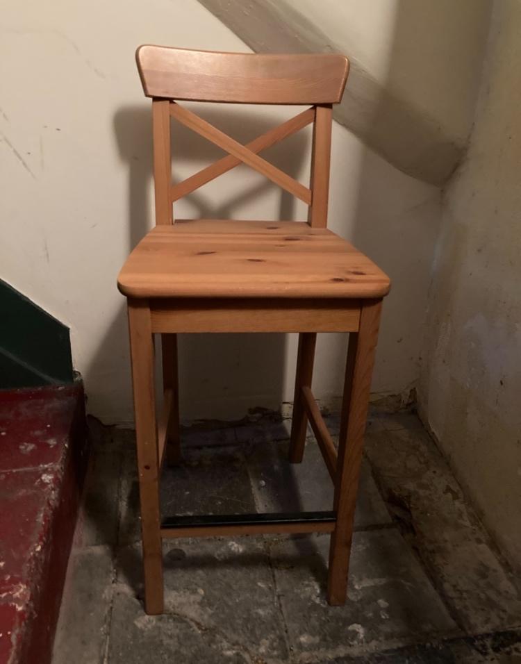 chaise de bar Ikea Ingolf, 1 kruk, Ophalen, Gebruikt, 60 tot 90 cm