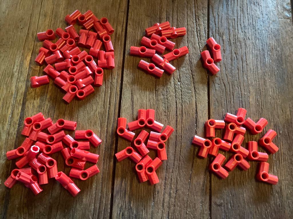 Lego Technic, Axle and Pin Connectors Rood 80 st / 588-31, Ophalen of Verzenden, Zo goed als nieuw, Losse stenen, Lego