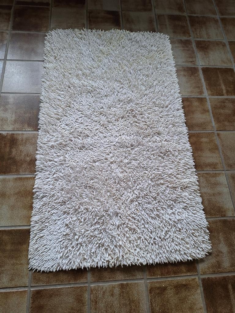 Modern tapijt van 120 cm/70 cm voor slaapkamer of badkamer, Huis en Inrichting, Ophalen, 100 tot 150 cm, Wit, 50 tot 100 cm