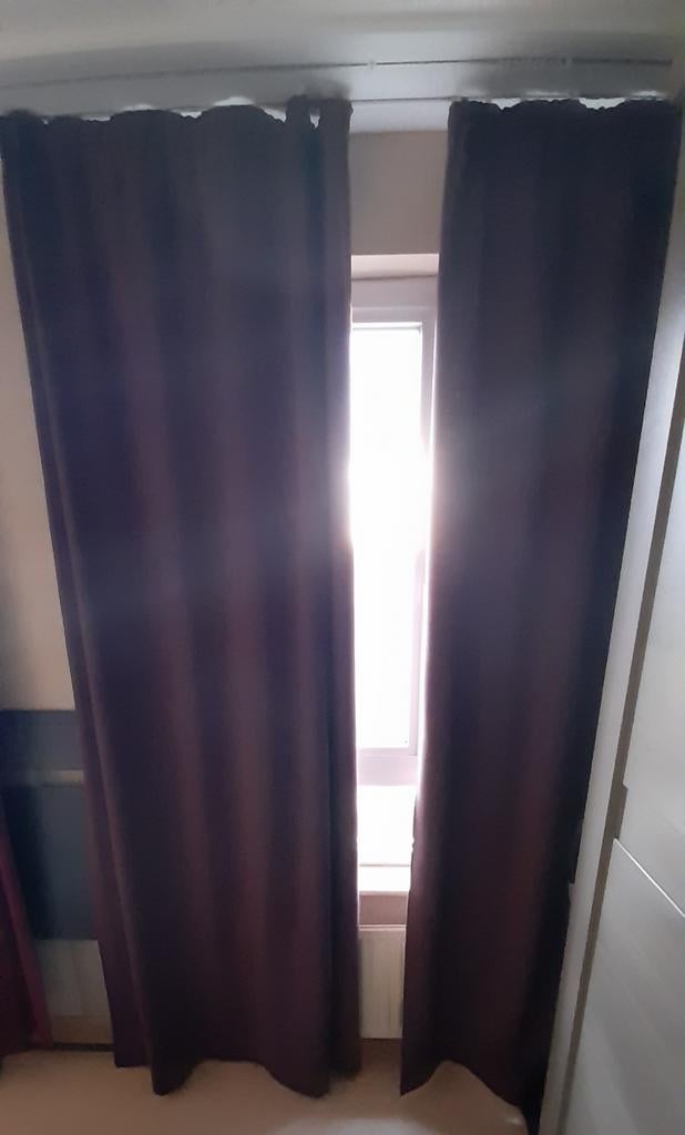Donkerbruine verduisterende overgordijnen – zeer goede staat, Huis en Inrichting, Stoffering | Gordijnen en Lamellen, Ophalen