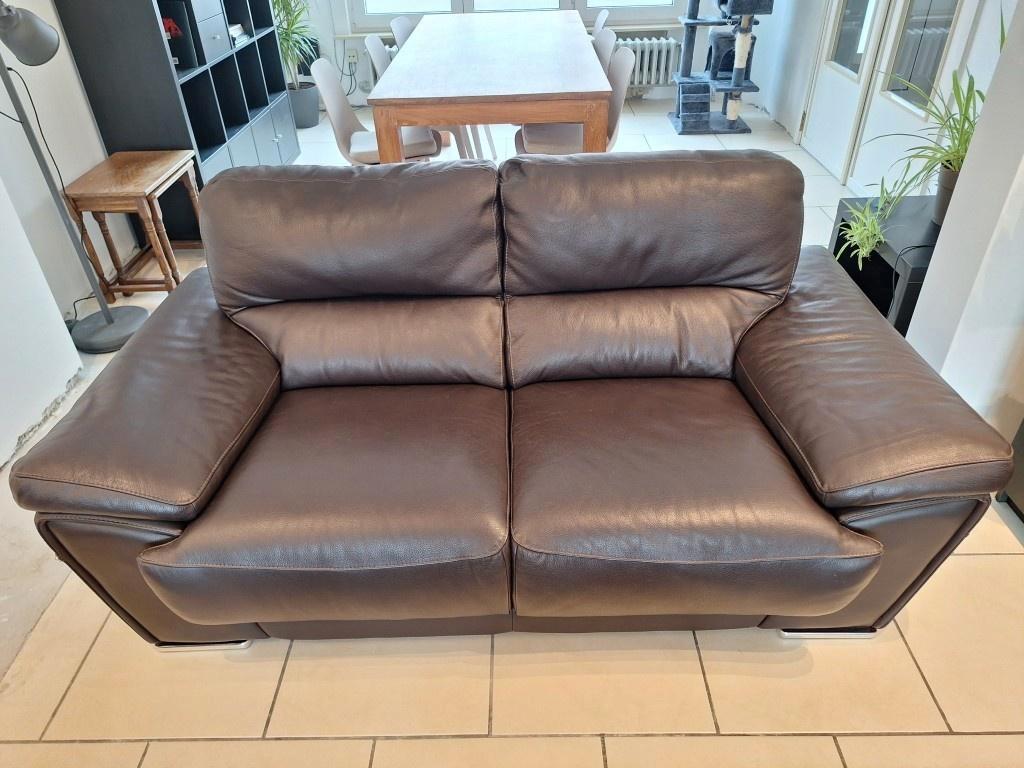 Lederen zithoek Chateau D'Ax — 2-zit + 3-zit - 100 EUR/stuk, Ophalen, Zo goed als nieuw, Leer