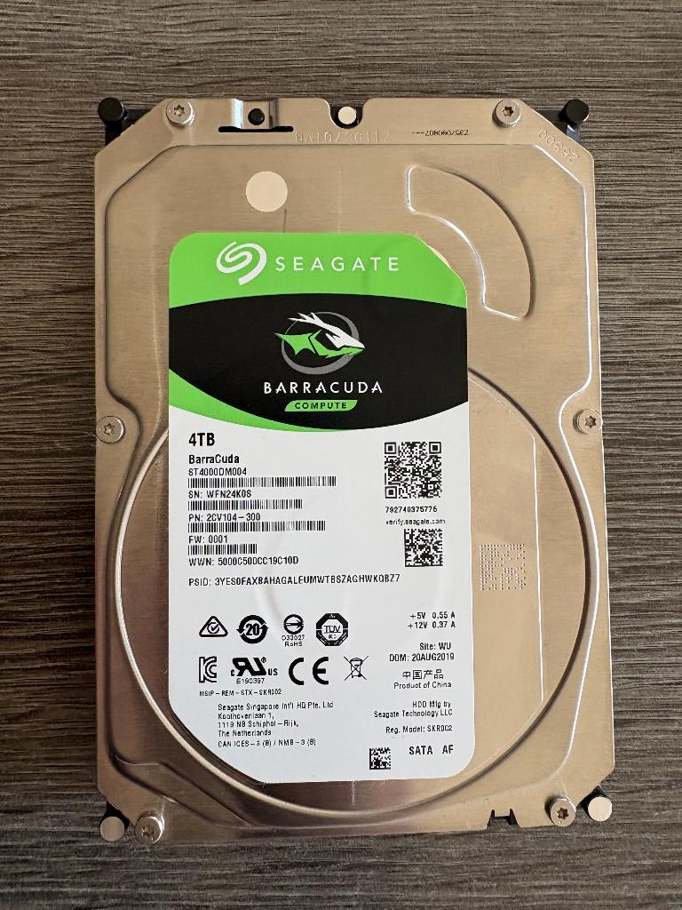 Seagate BarraCuda 4 To – Disque dur 3,5” SATA (ST4000DM004), Informatique & Logiciels, 4 To, Interne, Comme neuf, Enlèvement
