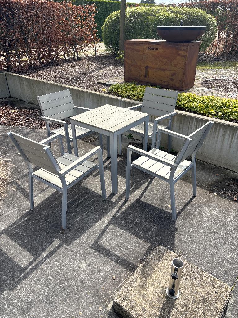 Terras meubels, Huis en Inrichting, Stoelen, Ophalen, Gebruikt, Metaal