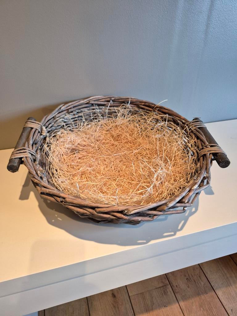 Panier en osier rond, Maison & Meubles, Enlèvement ou Envoi, Rond, Osier, Panier