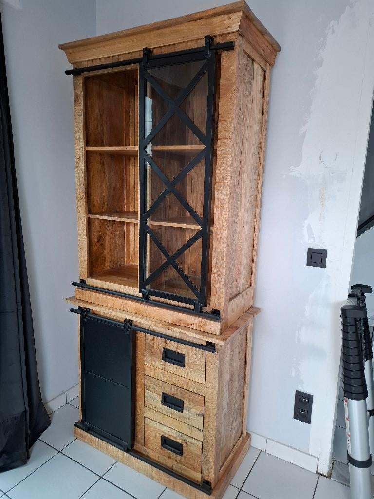 Vitrinekast, Ophalen, Overige materialen, 50 tot 100 cm, Zo goed als nieuw