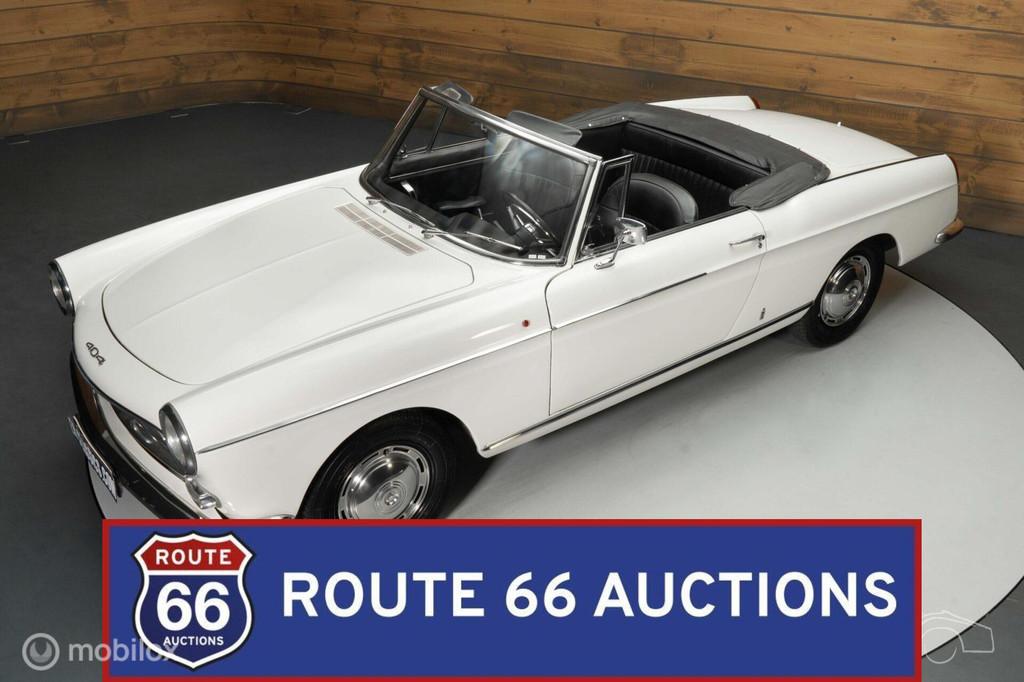 Peugeot 404 Cabriolet | 1966 | Route 66 Auctions, Auto's, Zwart, Bedrijf, Handgeschakeld, Overige carrosserie