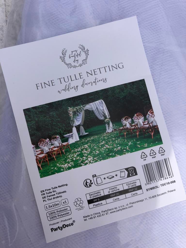 Fine tulle blanc deco maison jardin mariage anniversaire, Ophalen of Verzenden, Nieuw