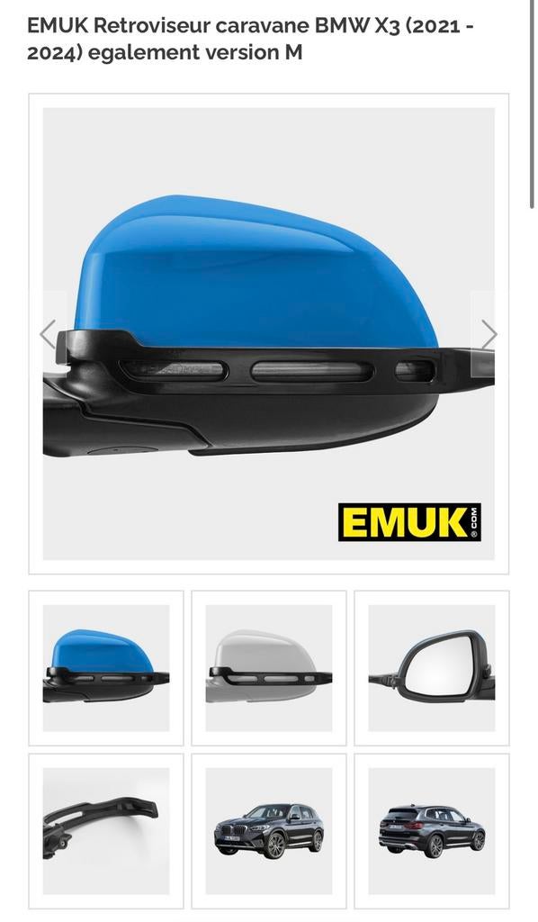 Retroviseur caravane BMW X3 G01, Auto-onderdelen, Klein materiaal, BMW, Ophalen of Verzenden