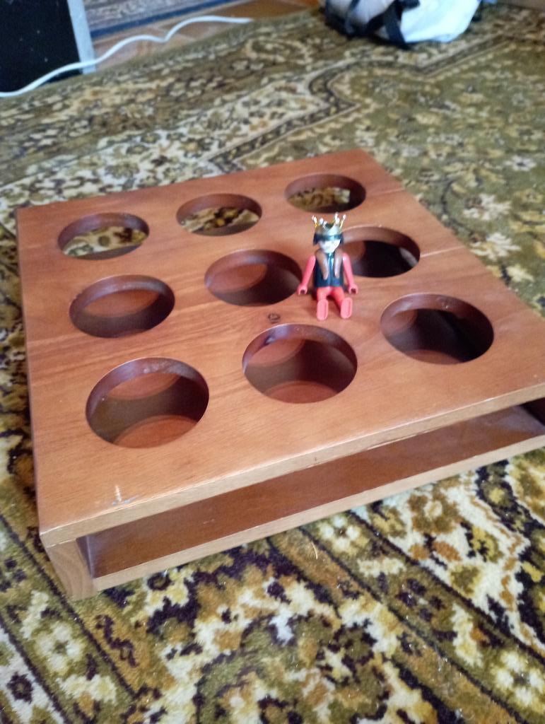 591) Royal Boch houten dienblad ( expo 58 cup set holder ? ), Verzamelen, Retro, Overige typen, Ophalen of Verzenden