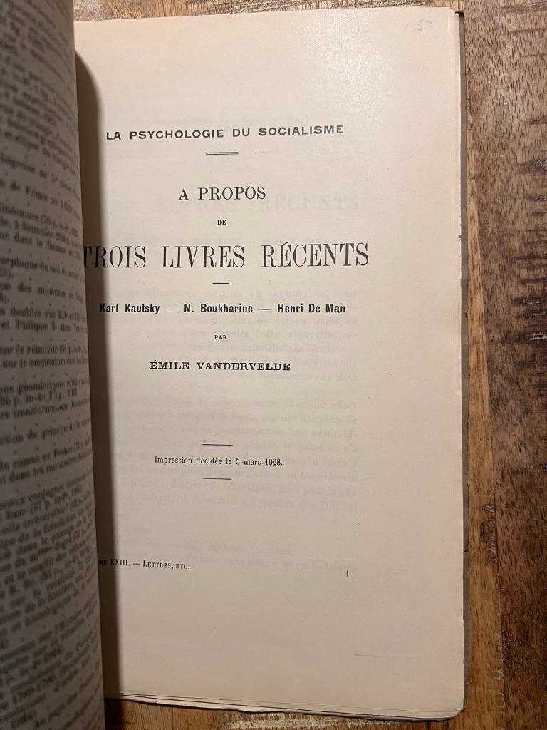 La psychologie du socialisme, a propos de trois livres récen, Enlèvement ou Envoi, Émile Vandervelde