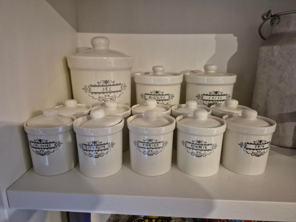 Mooie set landelijke kruidenpotten 13 stuks, Huis en Inrichting, Keuken | Keukenelementen, Ophalen