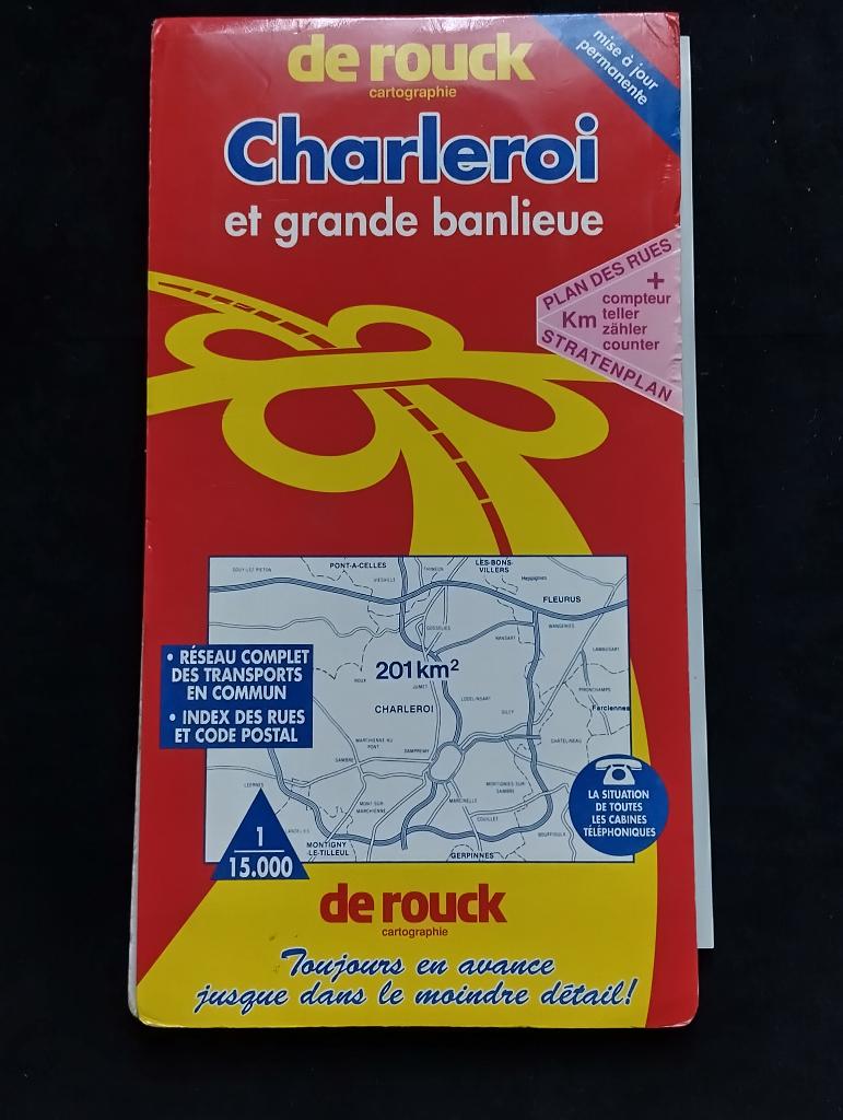 De Rouck cartografie Charleroi grote buitenwijken 96 vintage, Boeken, Atlassen en Landkaarten, Overige typen, 1800 tot 2000, België