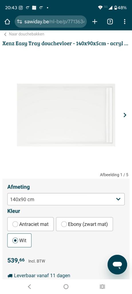 Douchevloer, Enlèvement, Neuf, Douche