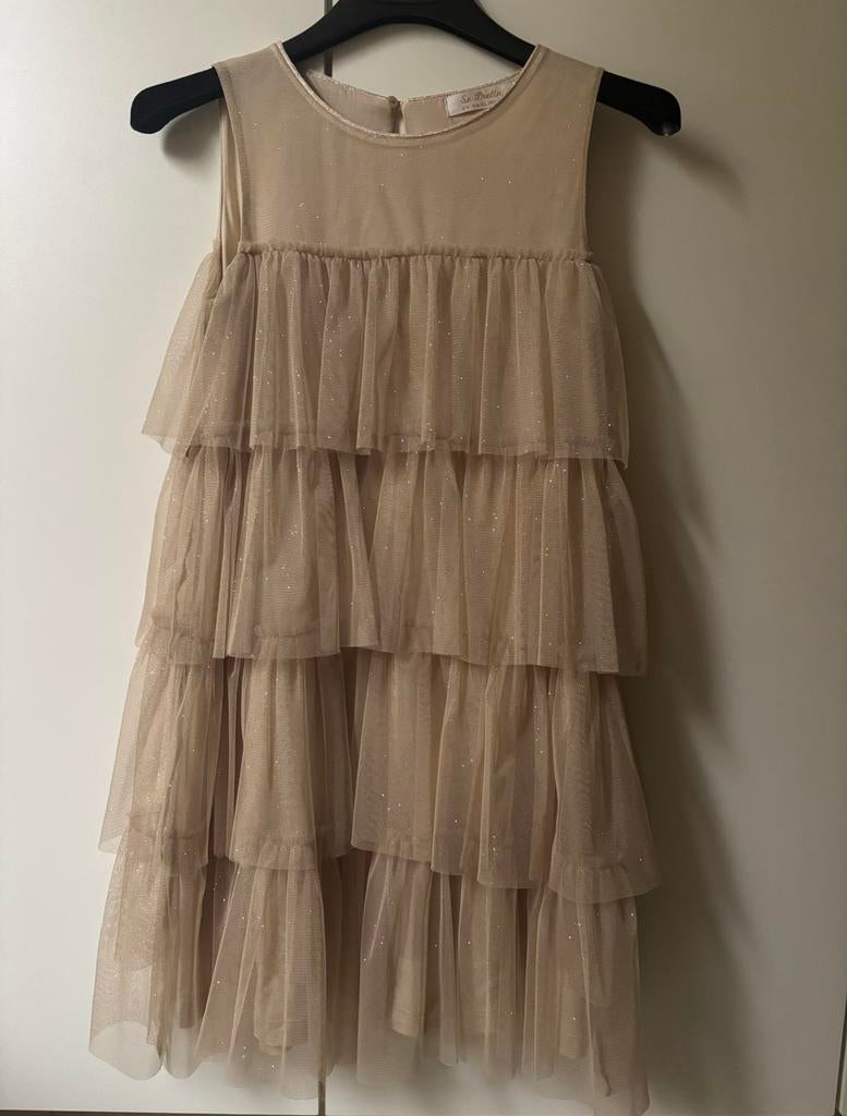 Kleedje voor communie zonder mouwen, met glinstertjes., Kinderen en Baby's, Kinderkleding | Maat 152, Ophalen, Gebruikt, Meisje