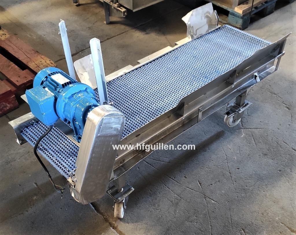 CONVOYEUR À BANDE EN ACIER INOX SUR ROULETTES, Enlèvement ou Envoi, Utilisé, Électrique