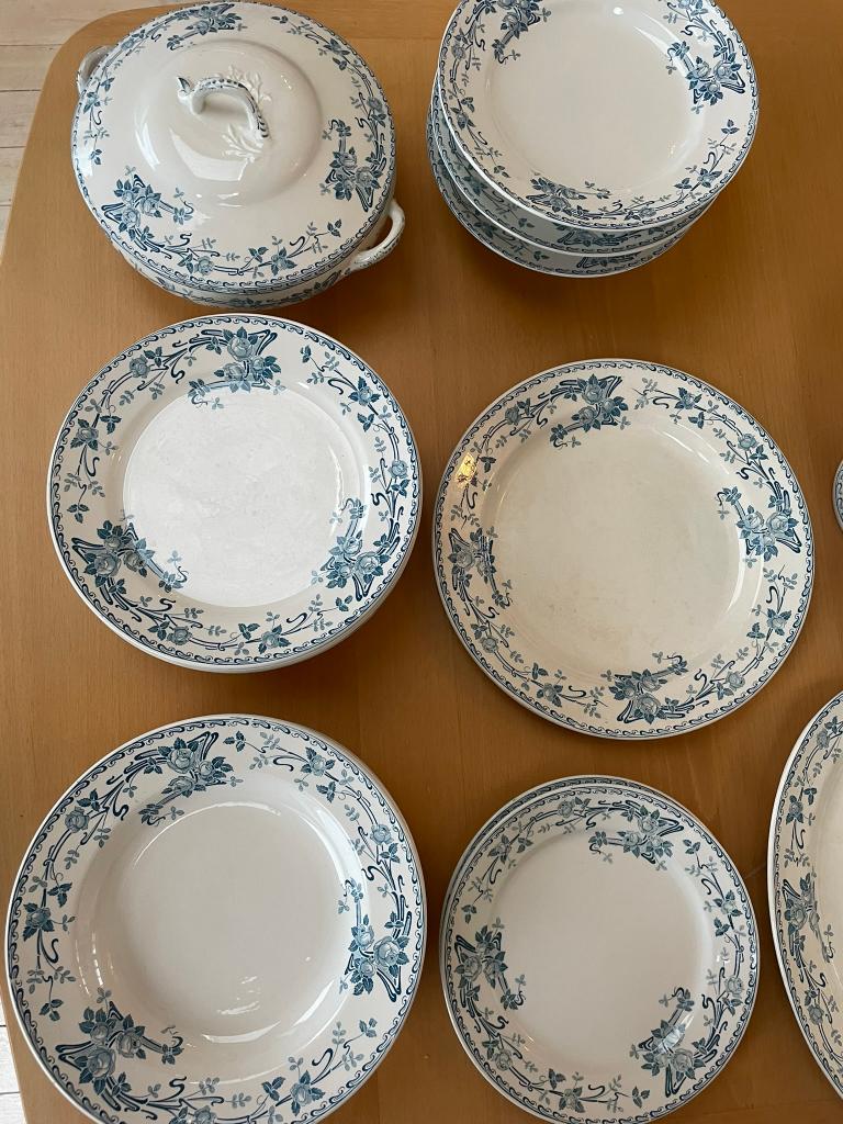 Serviteur Royal Boch BFK ROSA, art nouveau, turquoise, Maison & Meubles, Cuisine | Vaisselle, Utilisé, Service complet, Autres styles