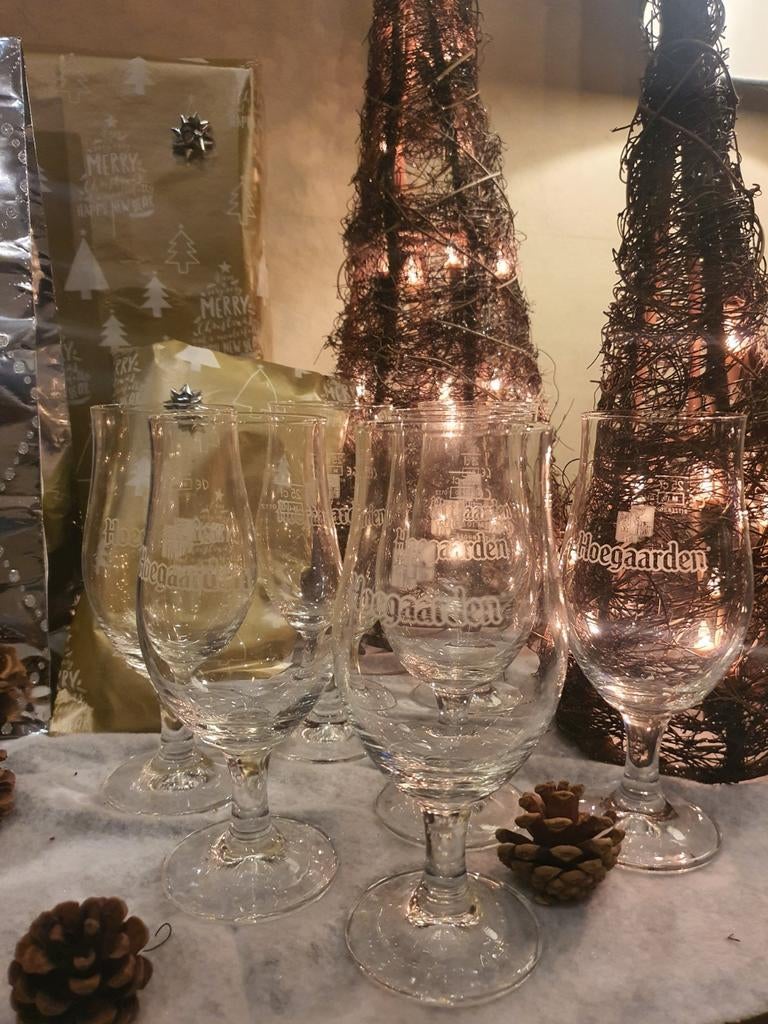 7 verres à pied HOEGAARDEN (Chimay/Namur), Collections, Enlèvement, Comme neuf