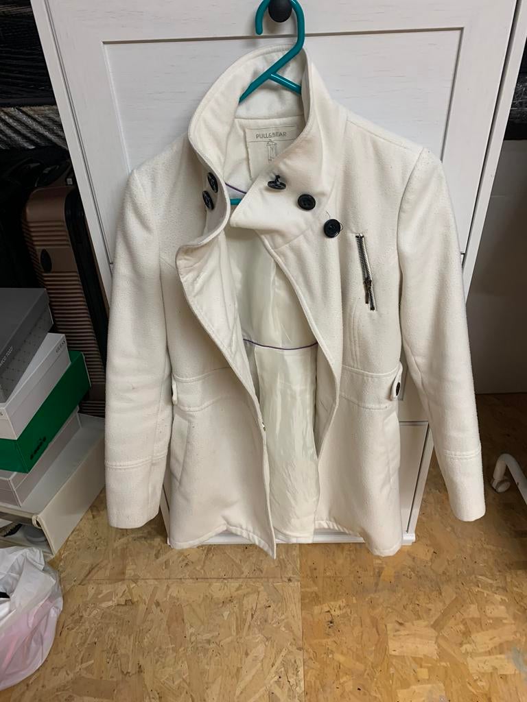 Veste blanche - M, Pull & Bear, Porté, Taille 38/40 (M), Blanc