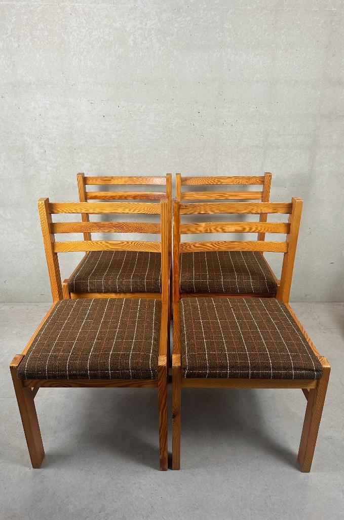 4 chaises de salle à manger vintage, Maison & Meubles, Chaises, Vintage, Brun, Enlèvement, Utilisé