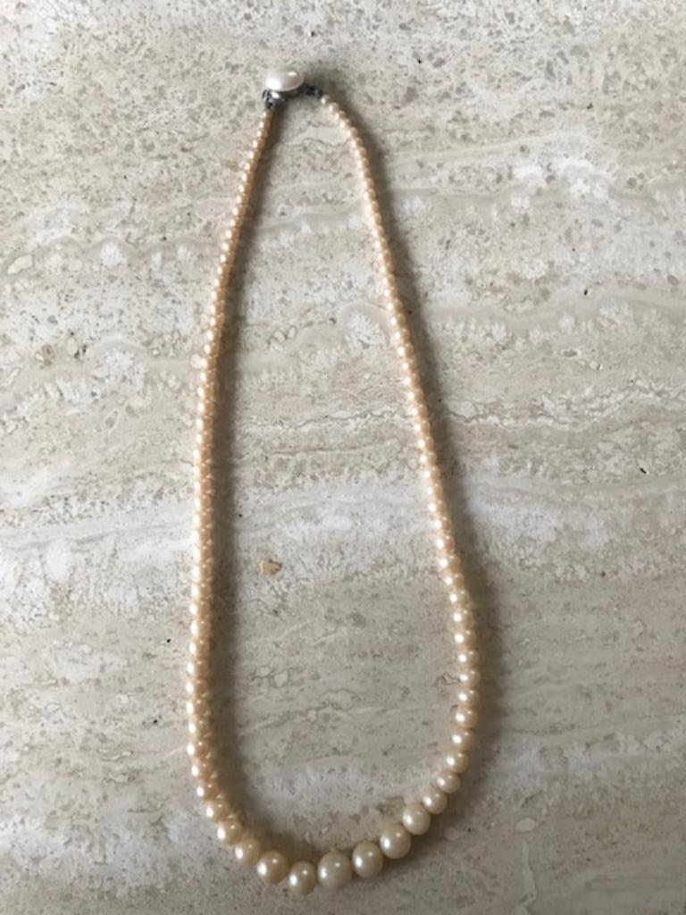 Halsketting parelmoer - 46cm (nr1901), Handtassen en Accessoires, Kettingen, Ophalen of Verzenden, Overige materialen