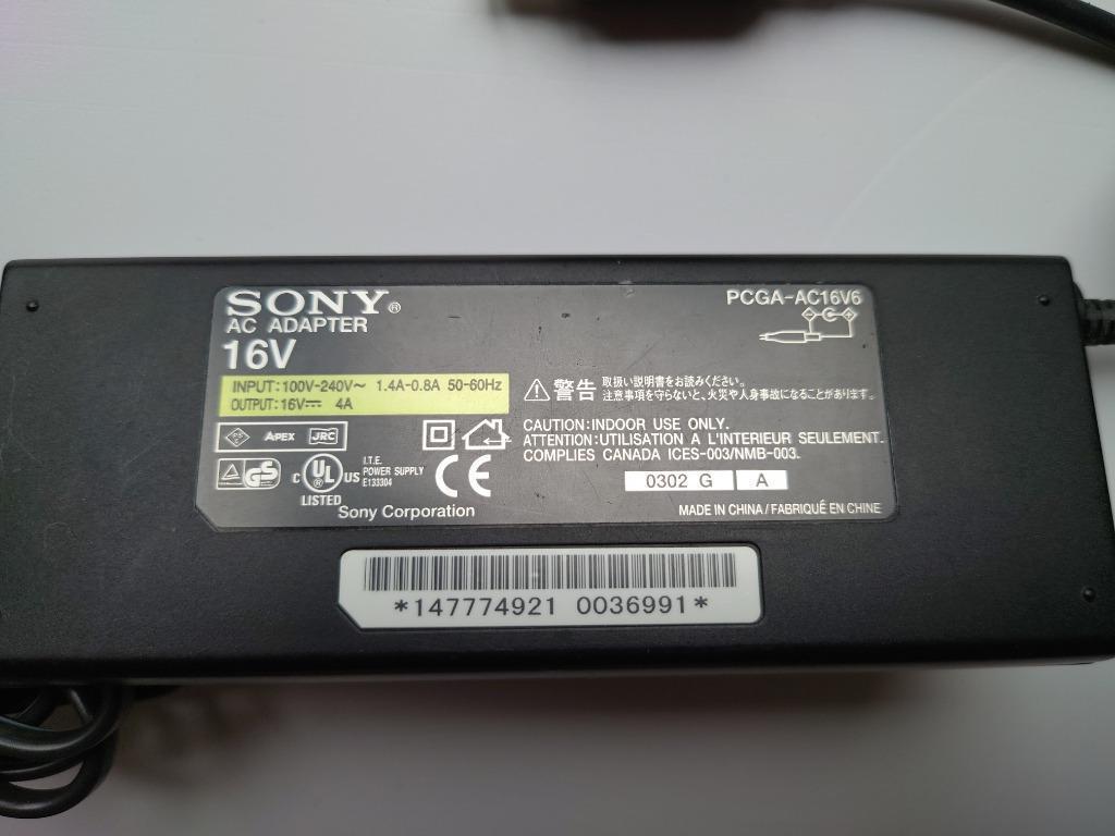 AC adapter PCGA-AC16V6 pour laptop Sony Vaio, Informatique & Logiciels, Enlèvement ou Envoi, Comme neuf, SONY