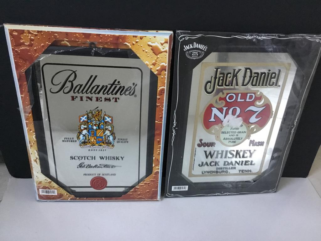 Miroir à whisky à 2 cadres avec publicité toujours emballé, Collections, Marques & Objets publicitaires, Enlèvement ou Envoi, Comme neuf