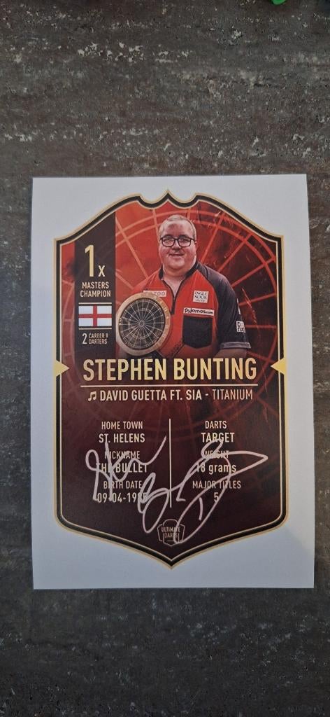 Foto Stephen Bunting met handtekening (print) #2 Darts, Sport en Fitness, Darts, Verzenden, Nieuw, Overige typen
